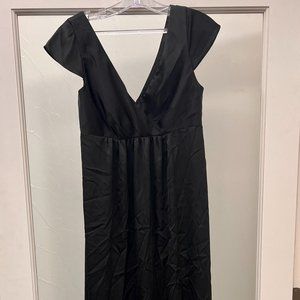 AZAZIE | Maternity A-Line Stretch Satin Floor-Length Dress - Size 8, Black